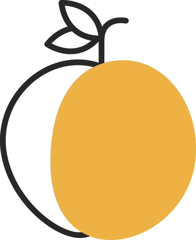 Peach Skined Filled Icon vector