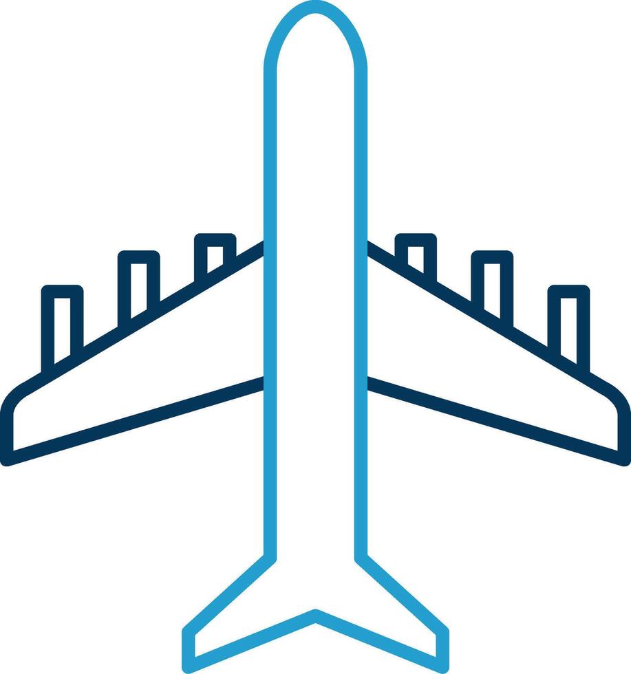 Plane Line Blue Two Color Icon vector