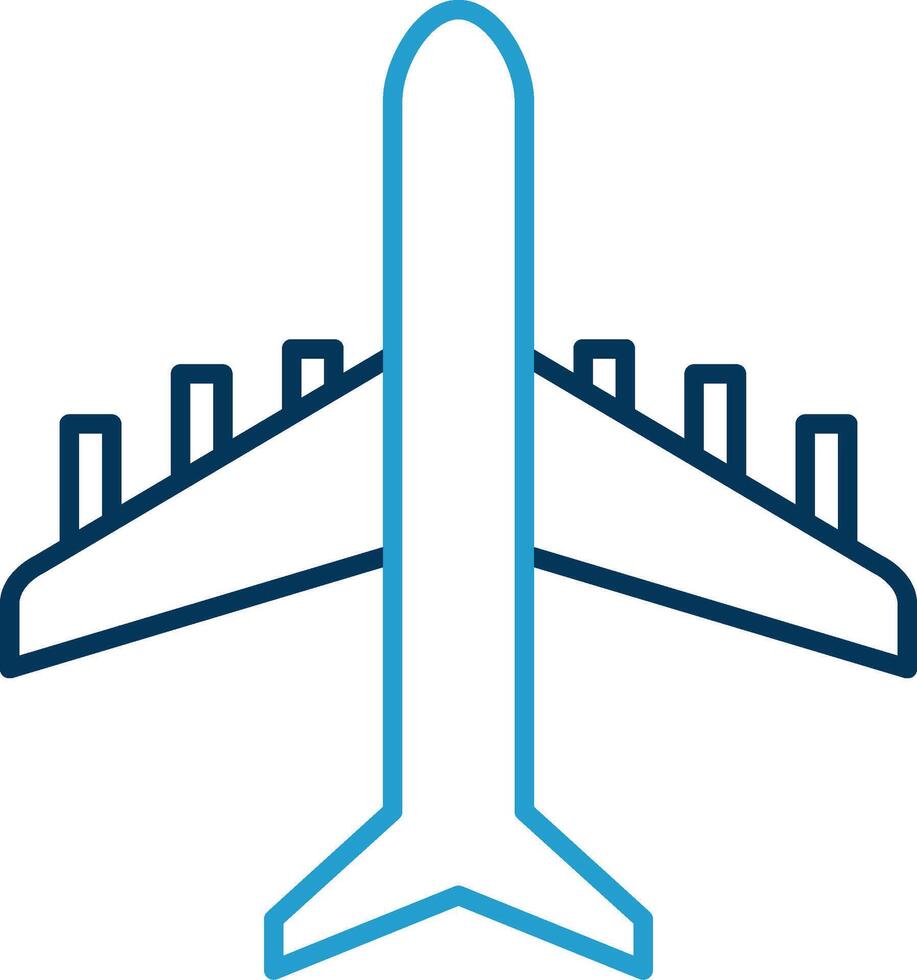 Plane Line Blue Two Color Icon vector