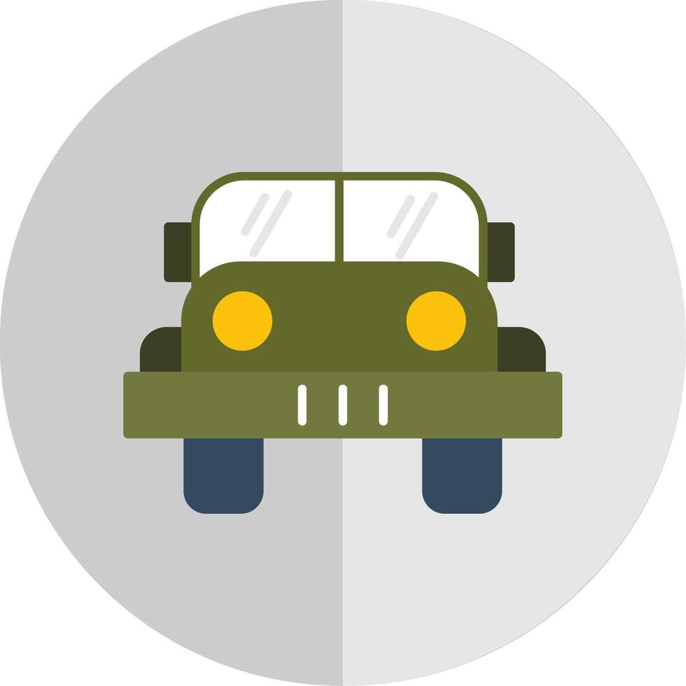 Military Jeep Flat Scale Icon vector