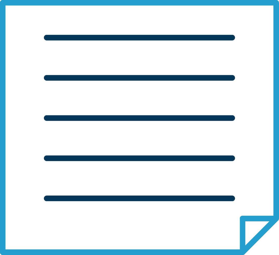 Post It Line Blue Two Color Icon vector