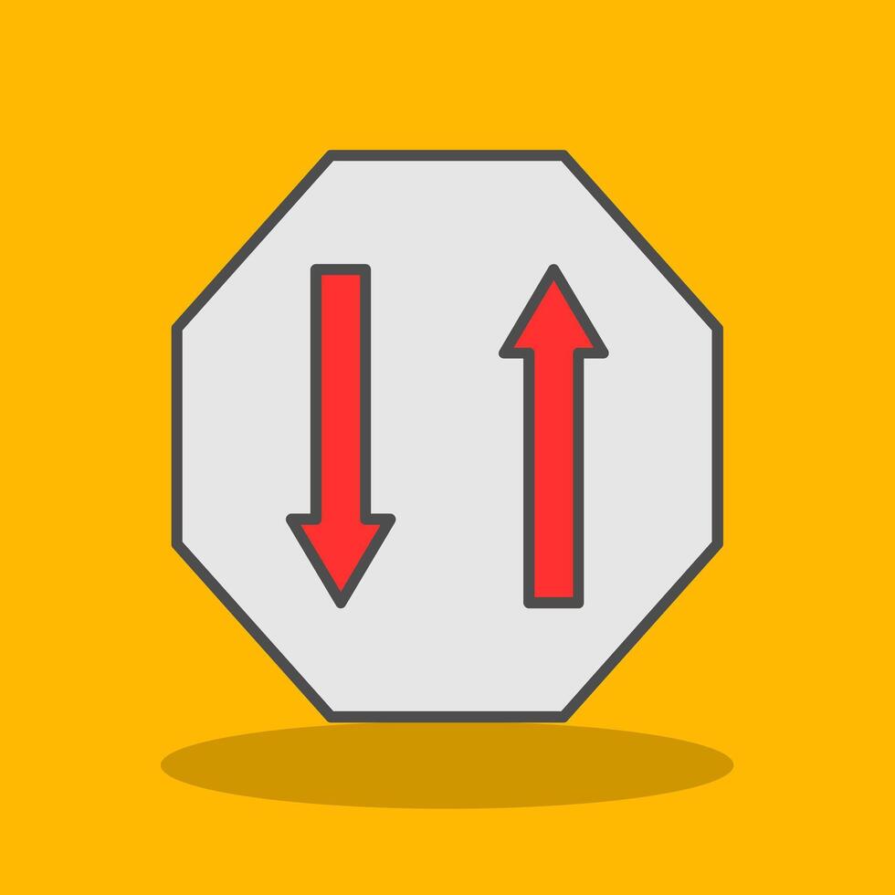 Two Way Filled Shadow Icon vector
