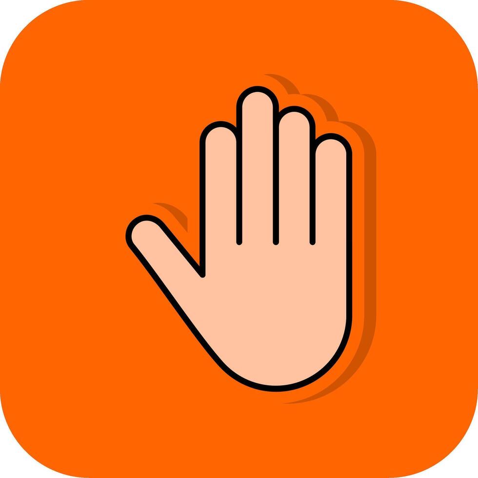 Hand Filled Orange background Icon vector
