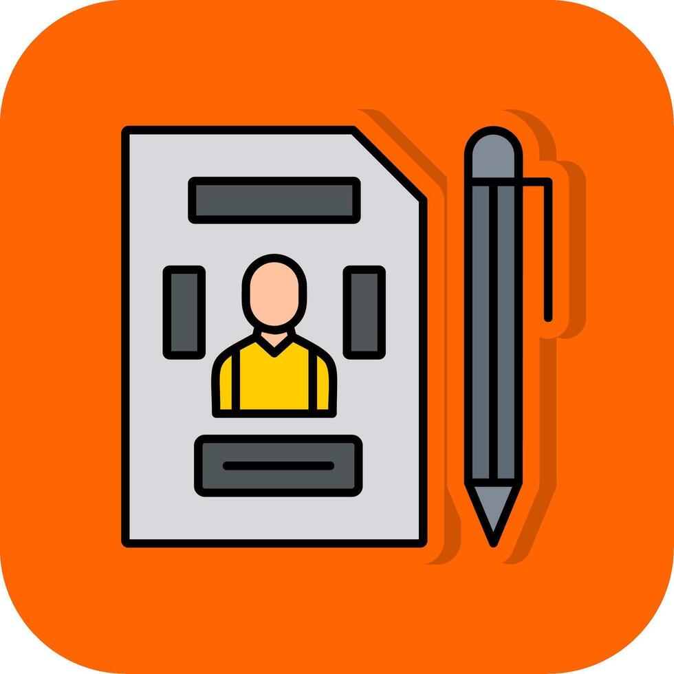 portafolio lleno naranja antecedentes icono vector