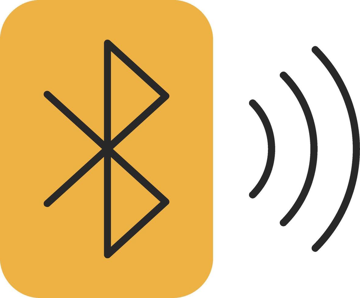 Bluetooth Skined Filled Icon vector