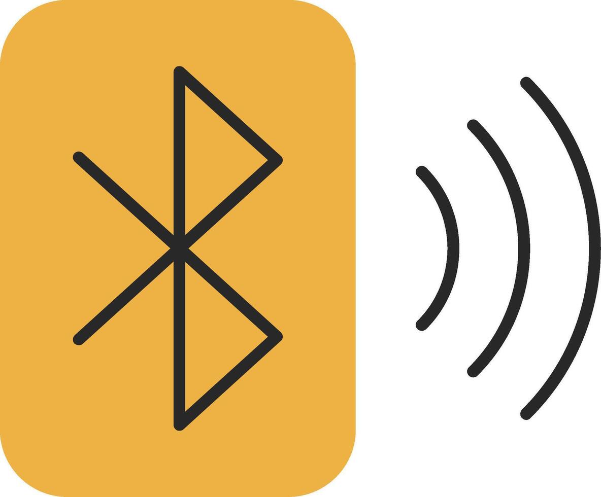 Bluetooth Skined Filled Icon vector