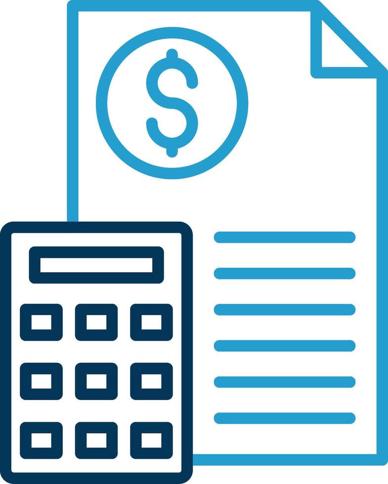Budget Line Blue Two Color Icon vector