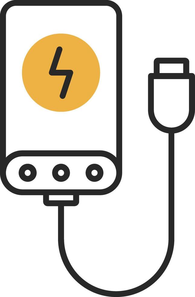Power Bank Skined Filled Icon vector