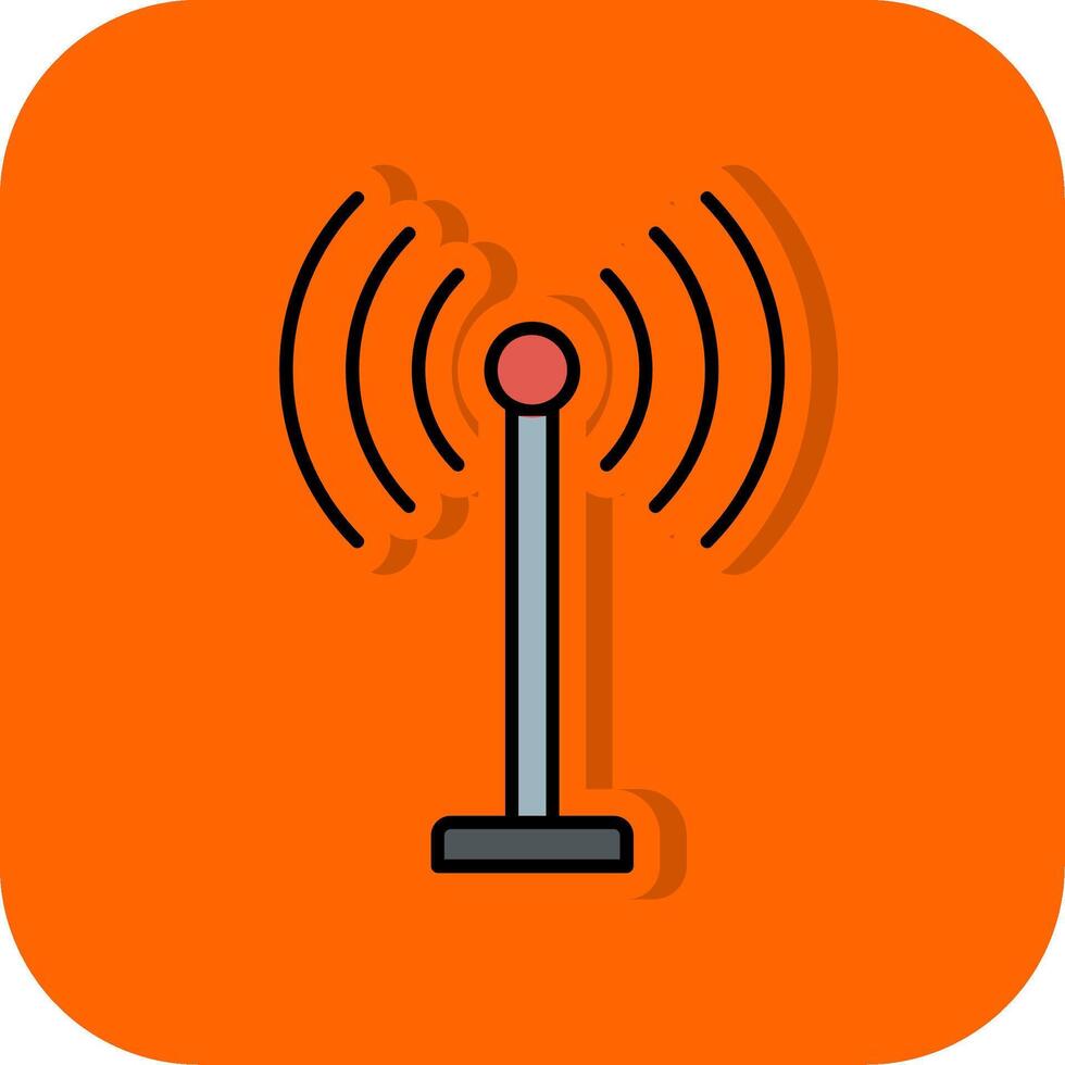 Antenna Filled Orange background Icon vector