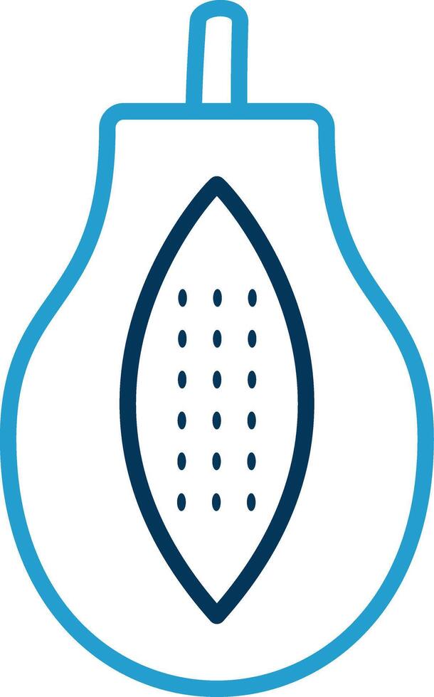 Papaya Line Blue Two Color Icon vector