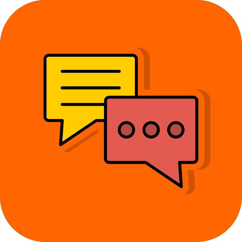 Conversation Filled Orange background Icon vector