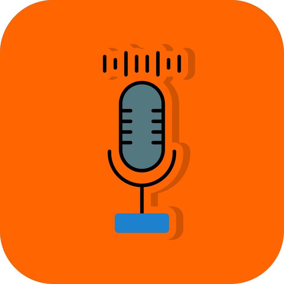 audio grabadora lleno naranja antecedentes icono vector