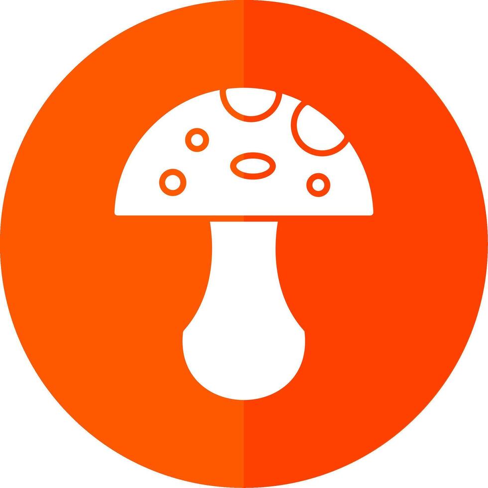 Mushroom Glyph Red Circle Icon vector