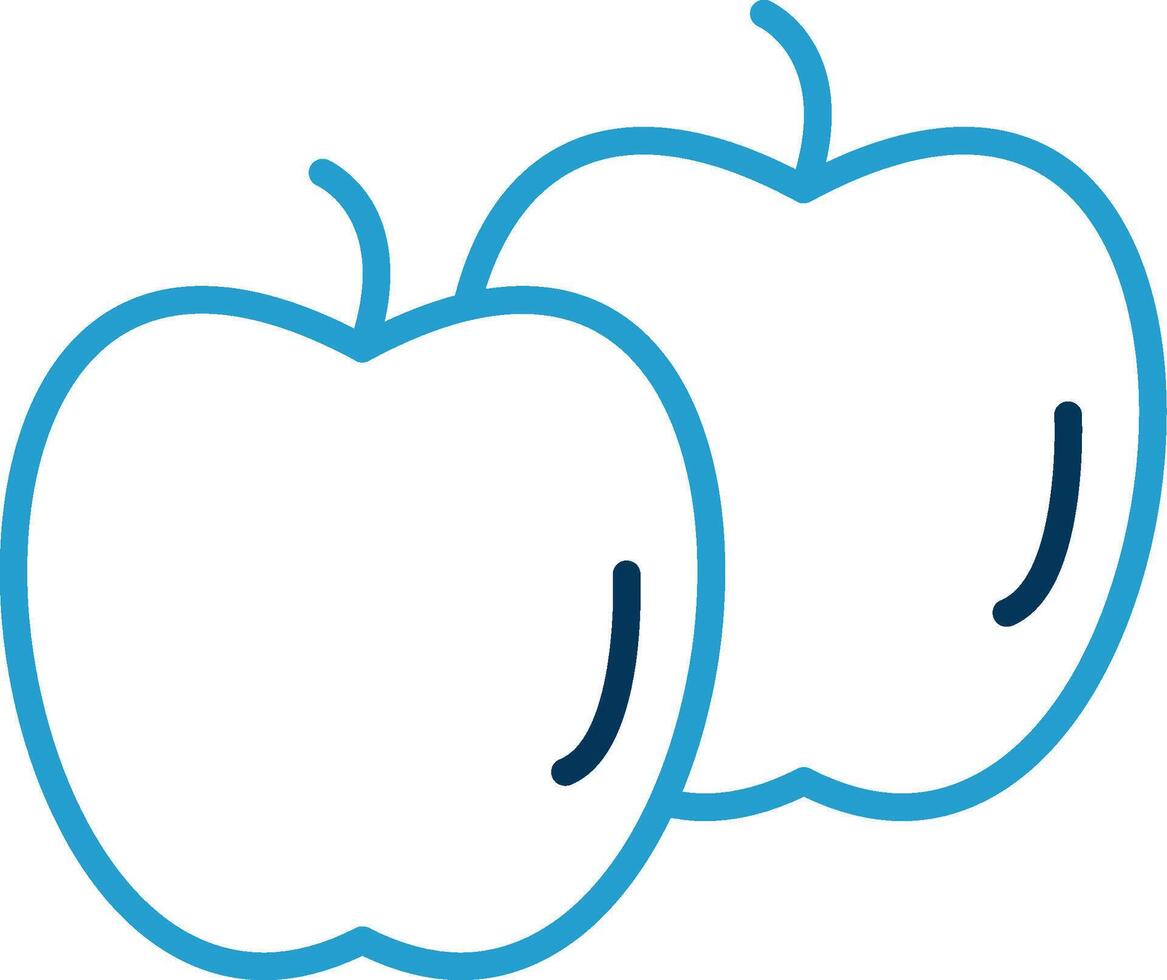 Apples Line Blue Two Color Icon vector