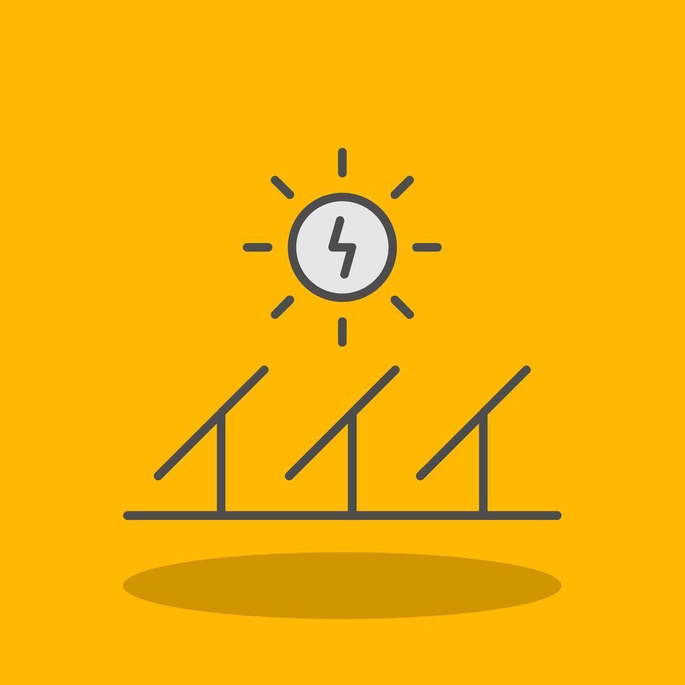 Solar Energy Filled Shadow Icon vector