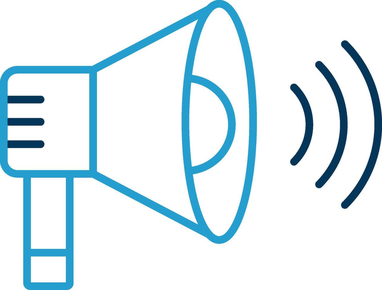 Loud Speaker Line Blue Two Color Icon vector