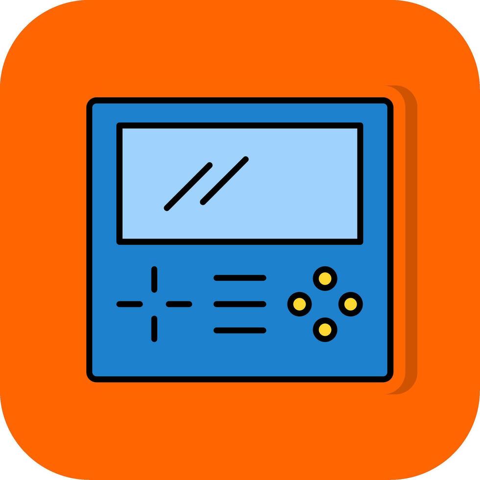 gameboy lleno naranja antecedentes icono vector