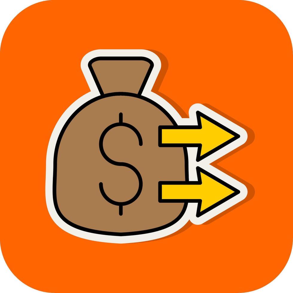 Immediate Filled Orange background Icon vector