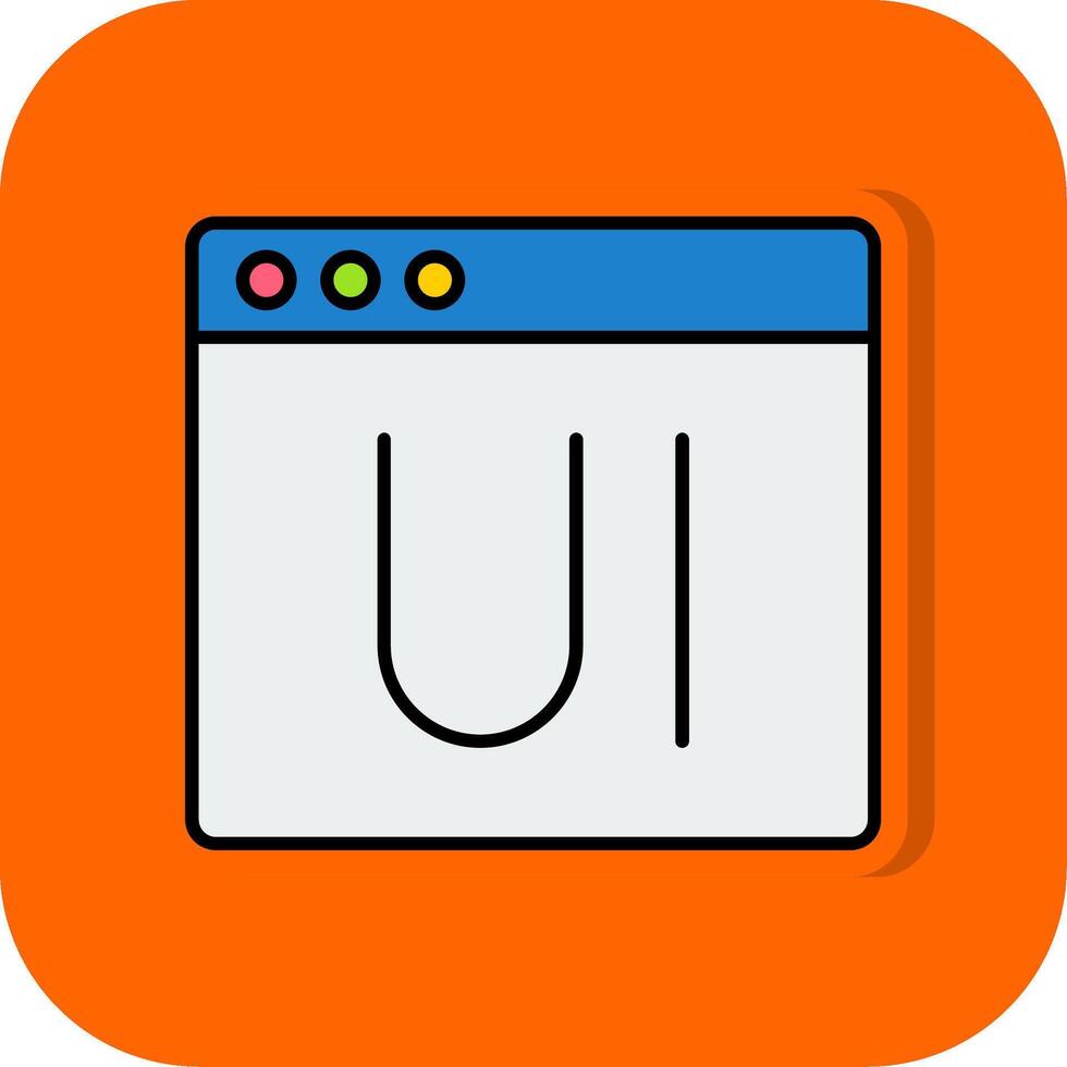 Ui Filled Orange background Icon vector