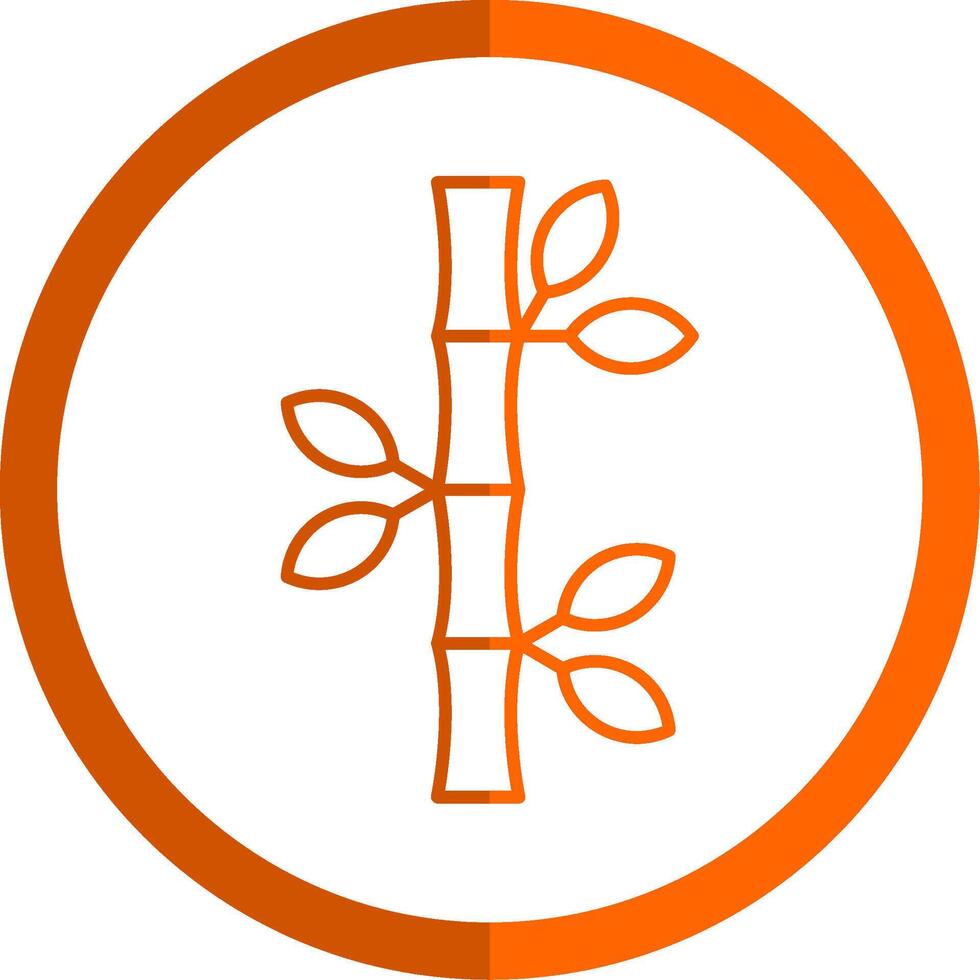 Bamboo Line Orange Circle Icon vector