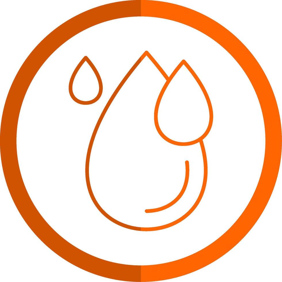 Water Drop Line Orange Circle Icon vector