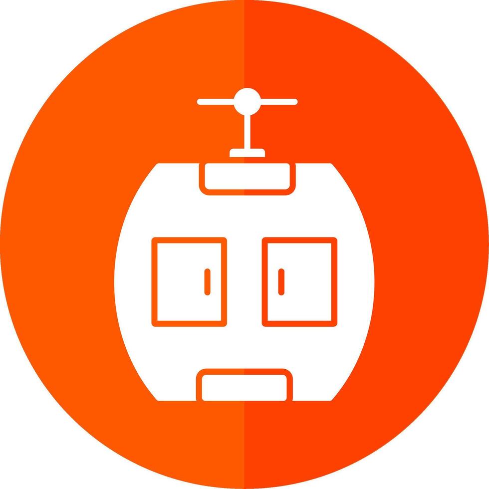 Gondola Glyph Red Circle Icon vector