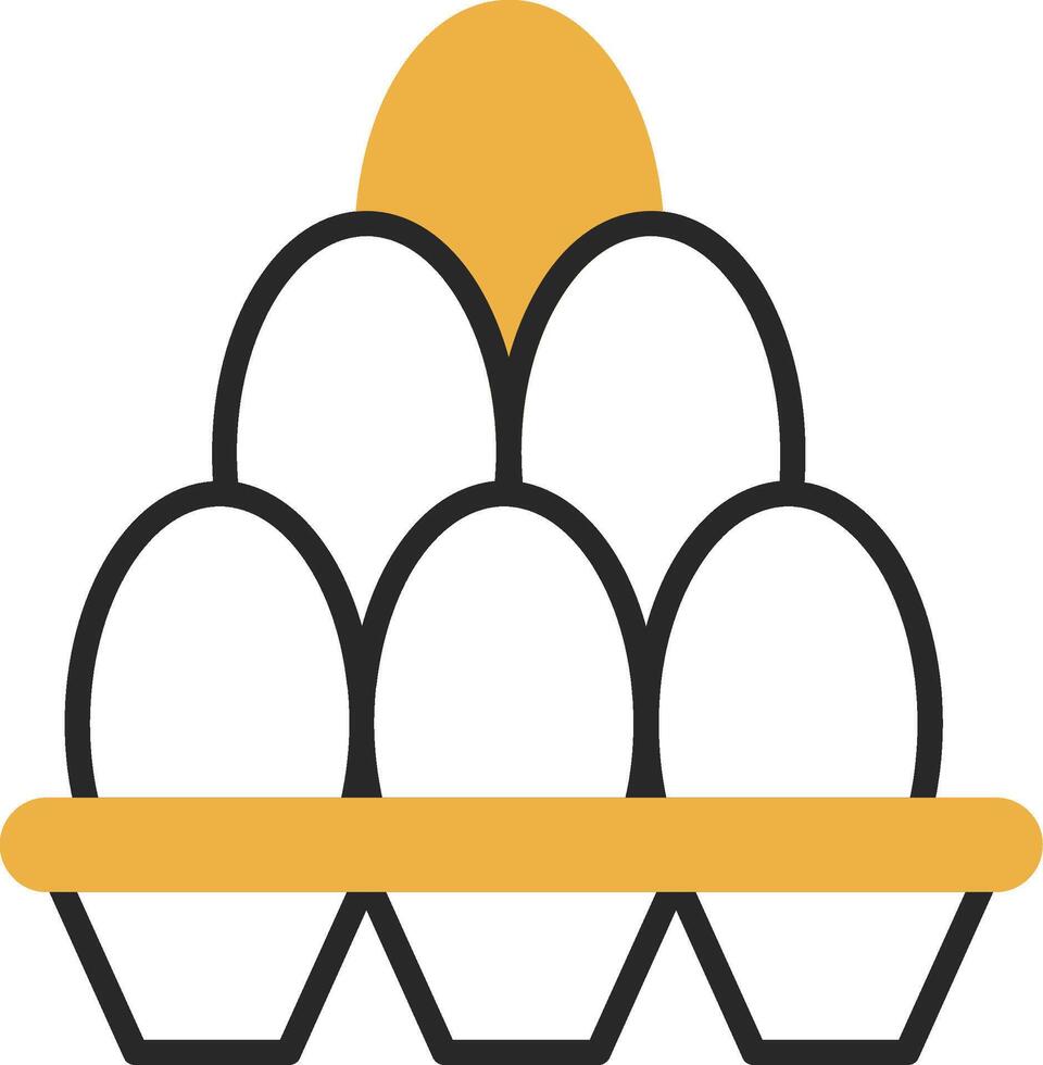 Egg Carton Skined Filled Icon vector