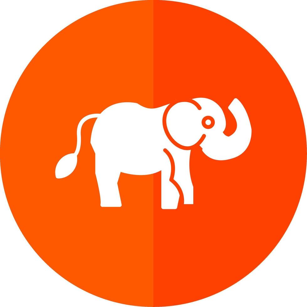 Elephant Glyph Red Circle Icon vector