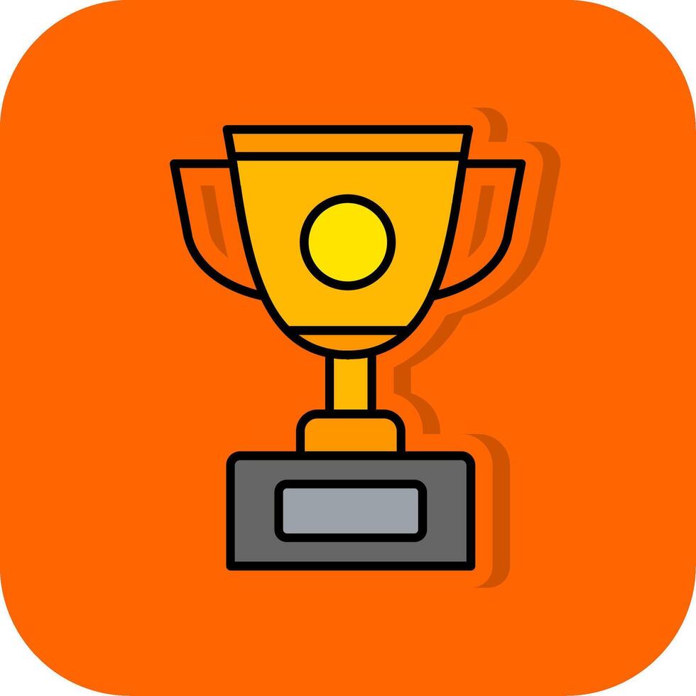 trofeo lleno naranja antecedentes icono vector