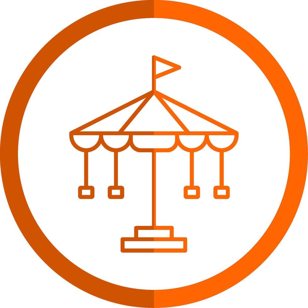 Carousel Line Orange Circle Icon vector