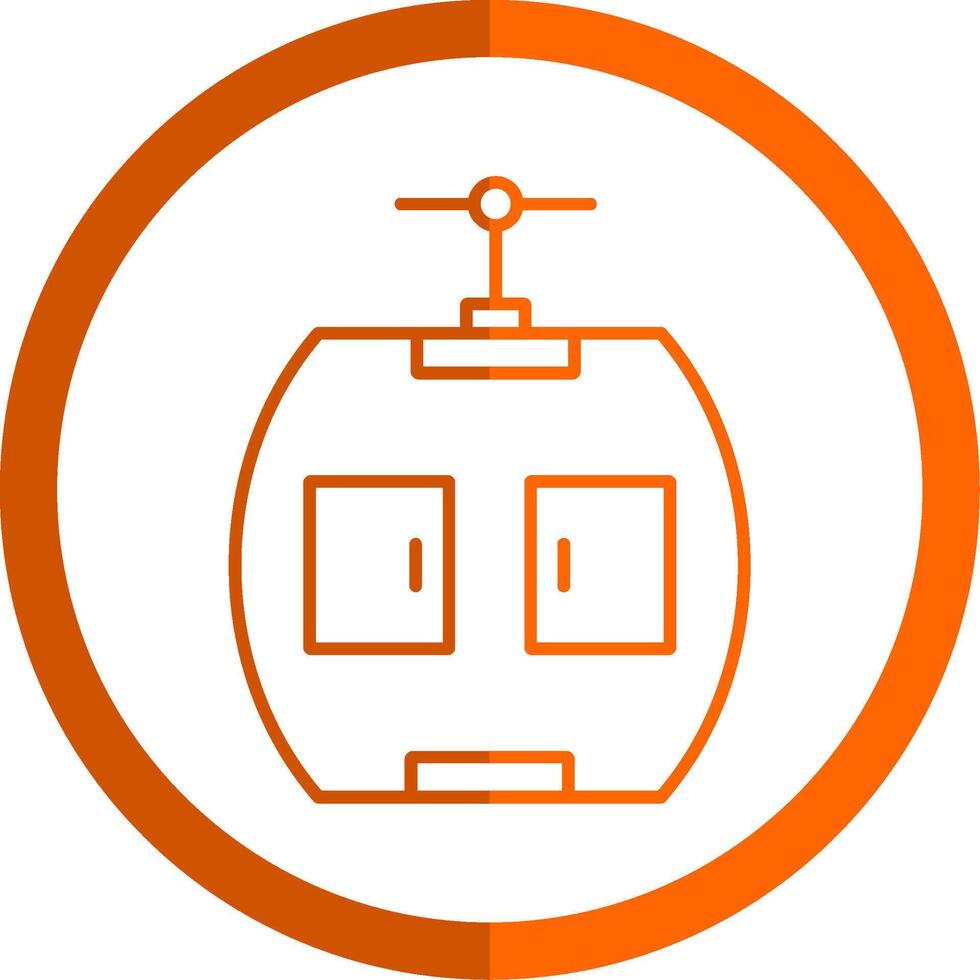 Gondola Line Orange Circle Icon vector