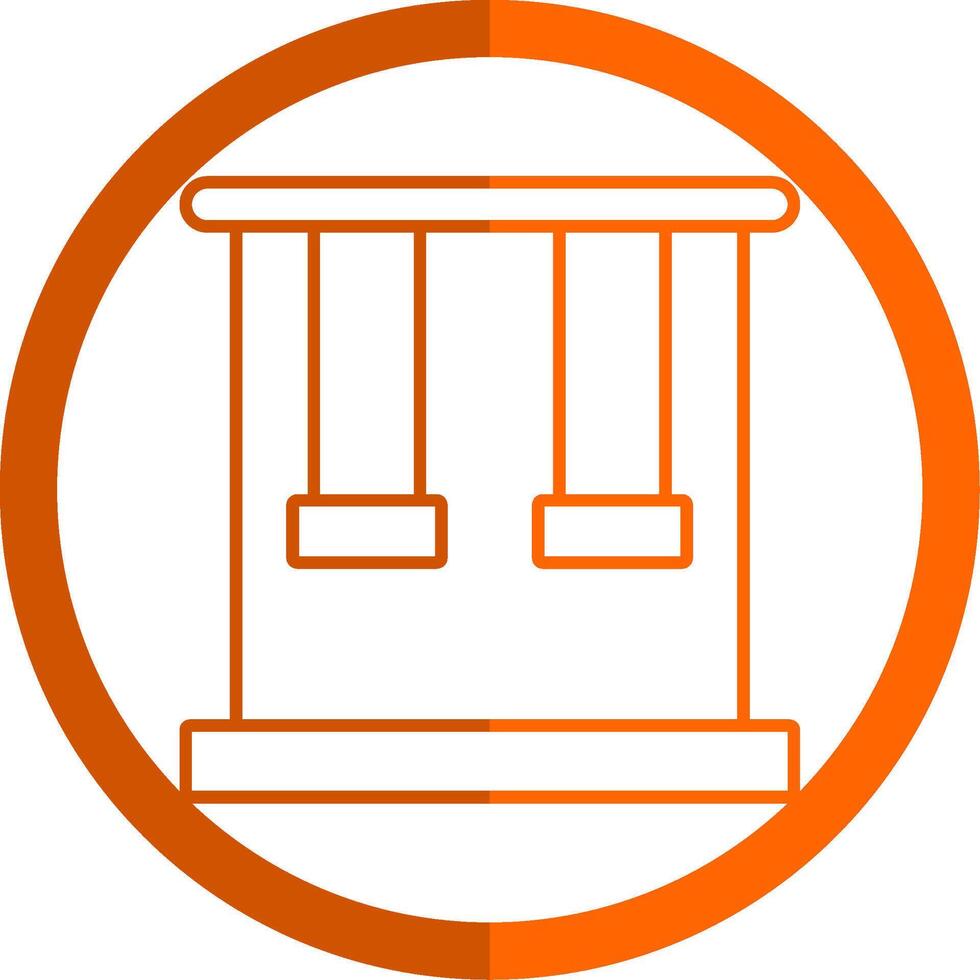Trapeze Line Orange Circle Icon vector