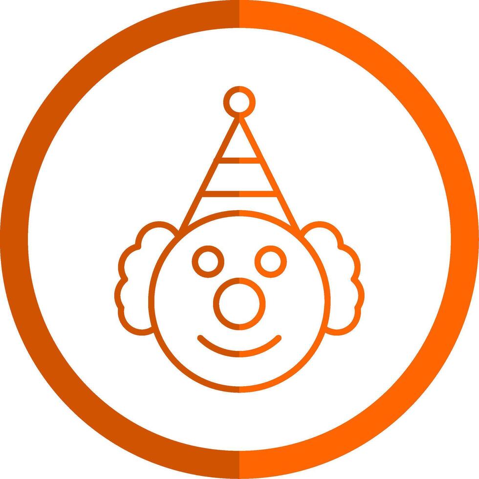 Clown Line Orange Circle Icon vector