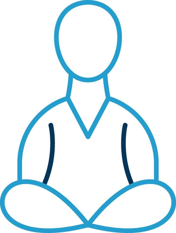 Meditation Line Blue Two Color Icon vector