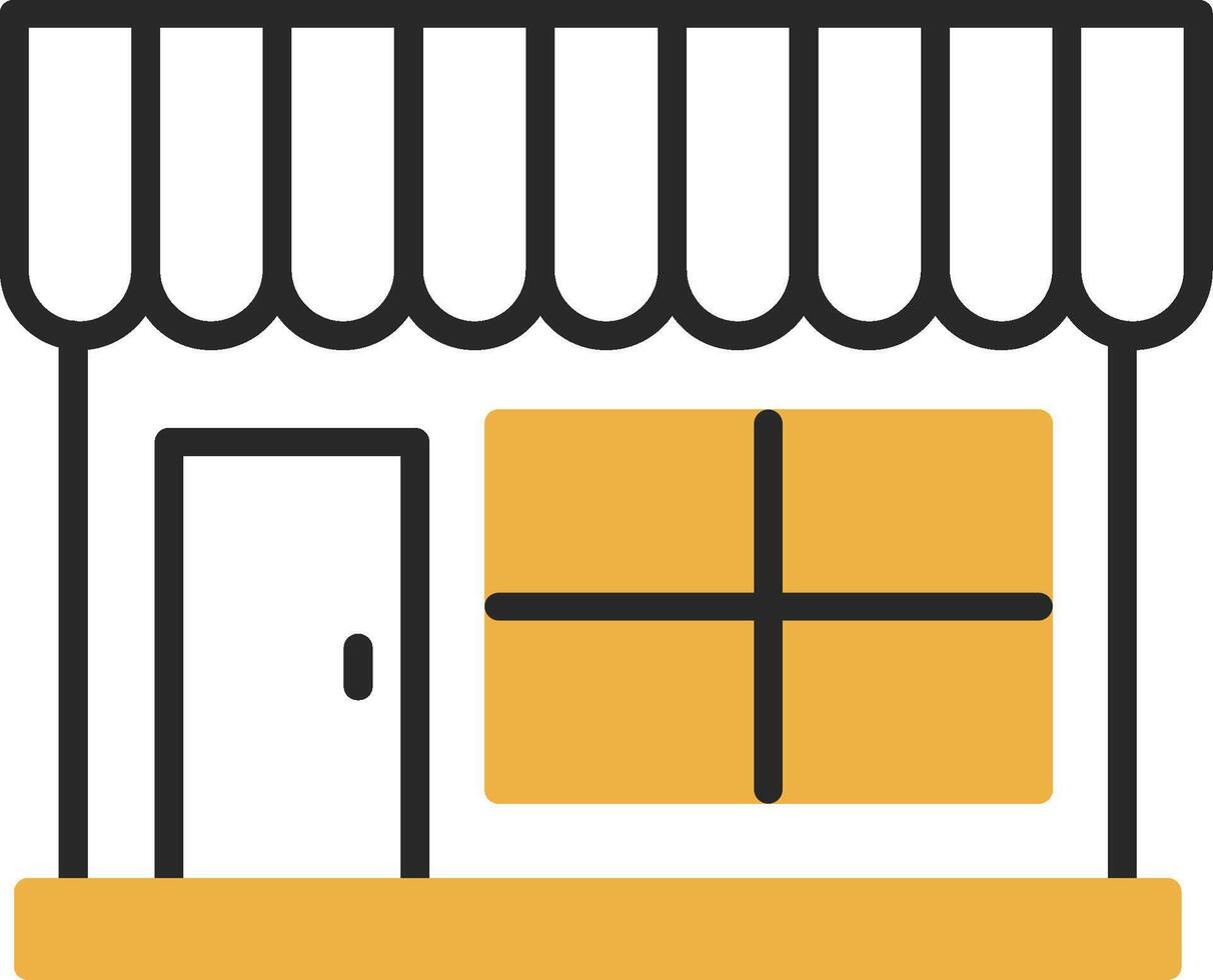 Grocery Store Skined Filled Icon vector