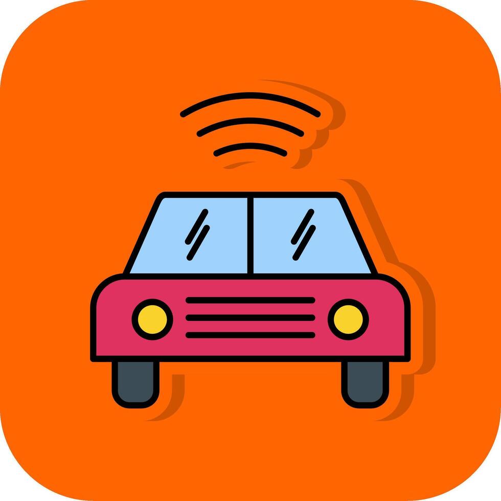 Autonomous Car Filled Orange background Icon vector