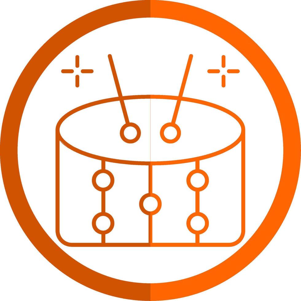 Drums Line Orange Circle Icon vector