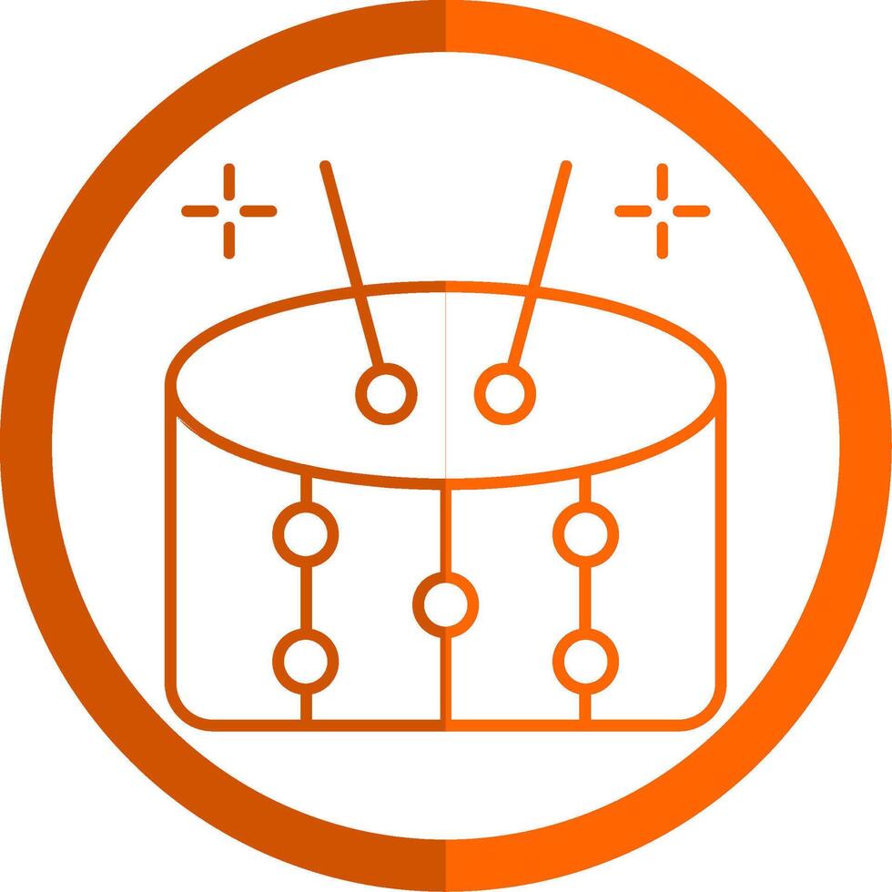 tambores línea naranja circulo icono vector