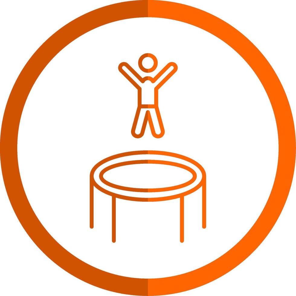 Trampoline Line Orange Circle Icon vector