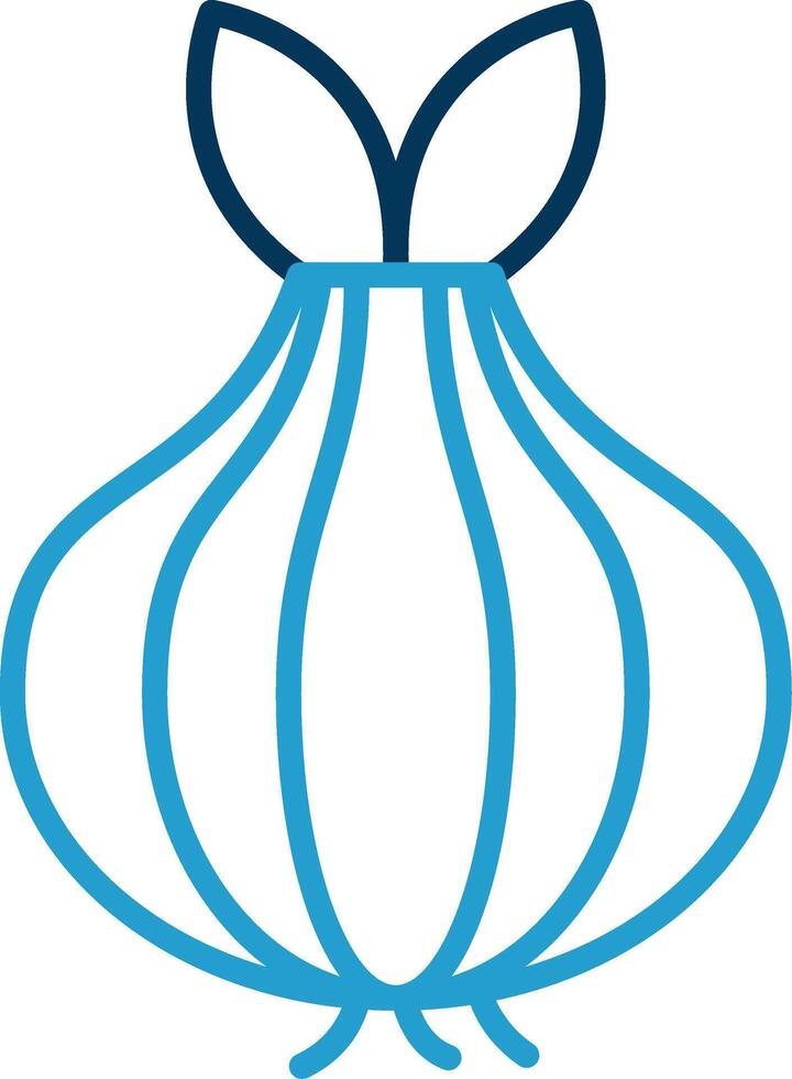 Onion Line Blue Two Color Icon vector