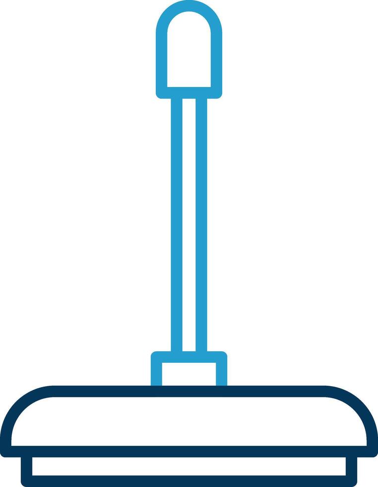 Floor Wiper Line Blue Two Color Icon vector