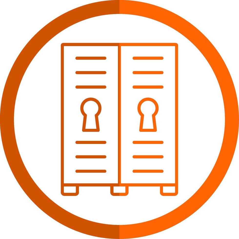 Lockers Line Orange Circle Icon vector