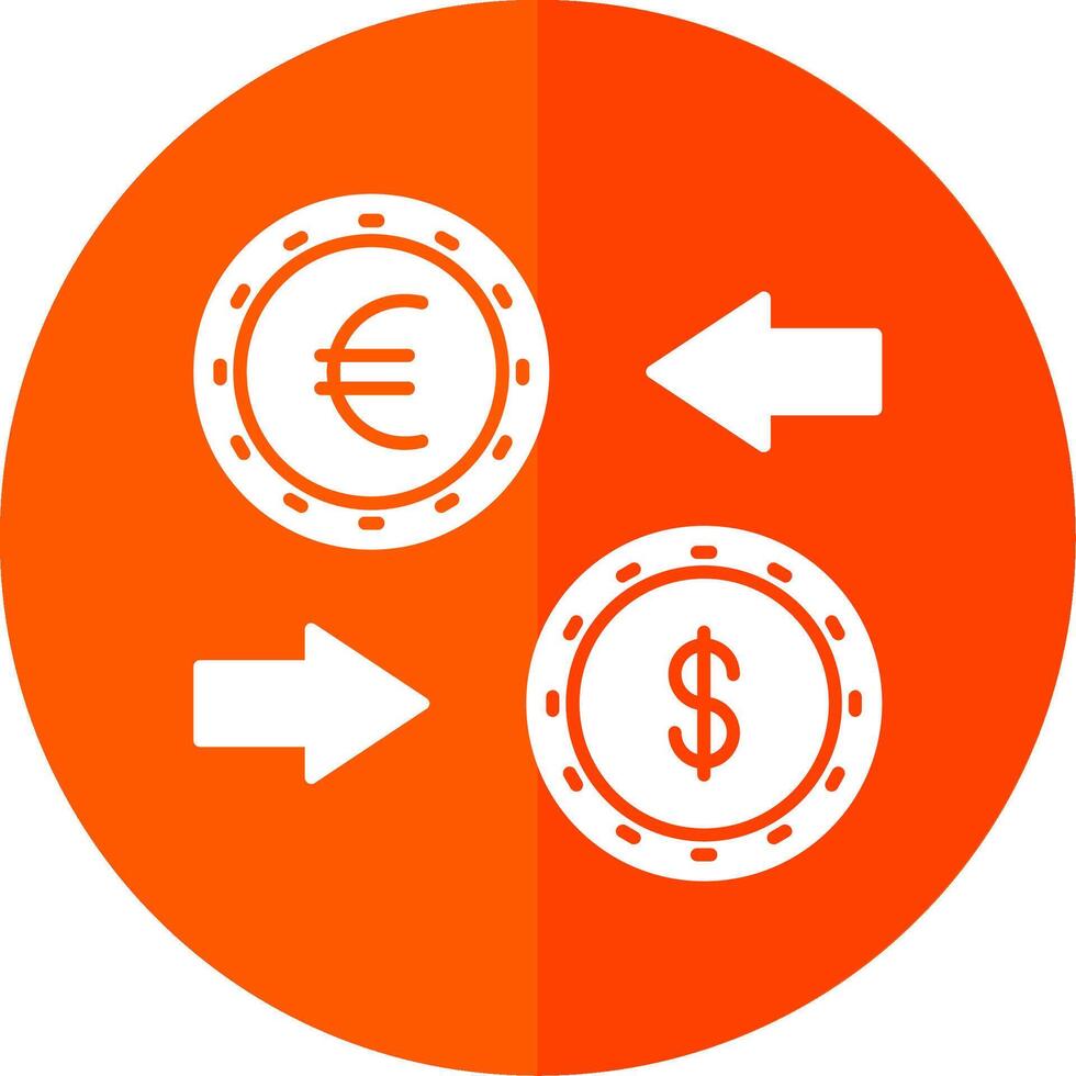 Currency Exchange Glyph Red Circle Icon vector