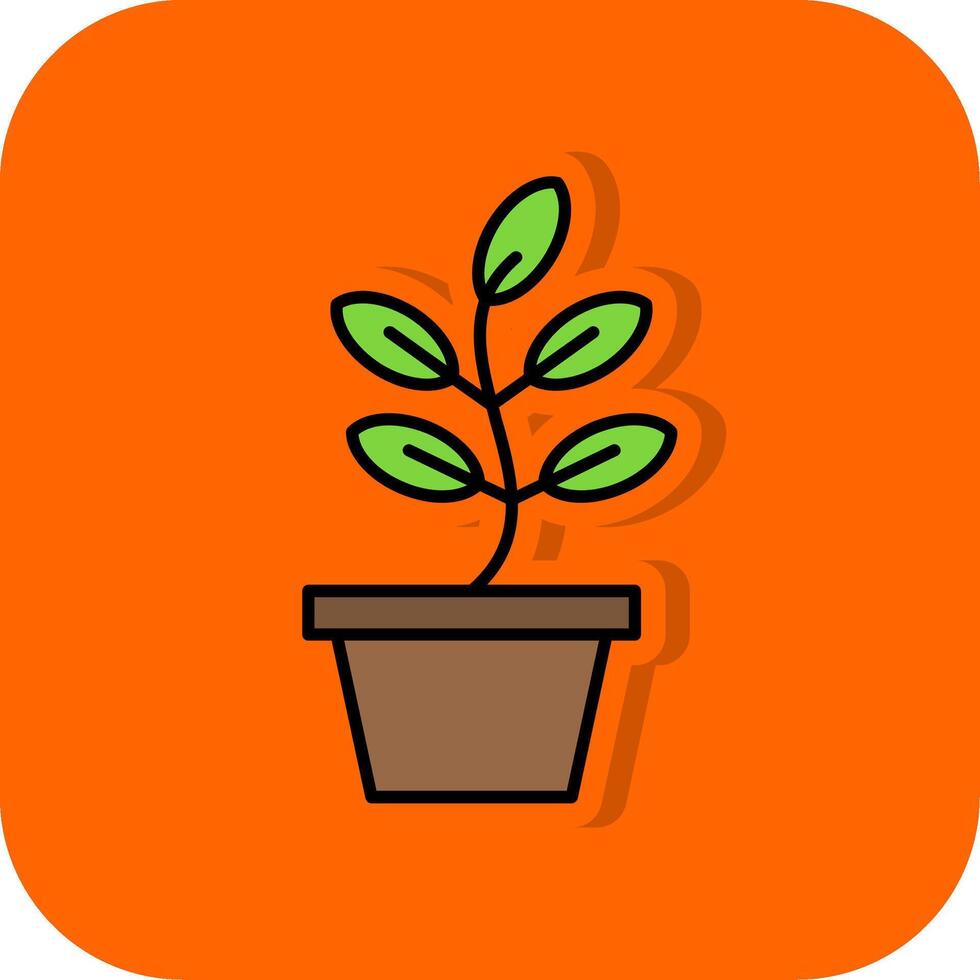 Plant Filled Orange background Icon vector