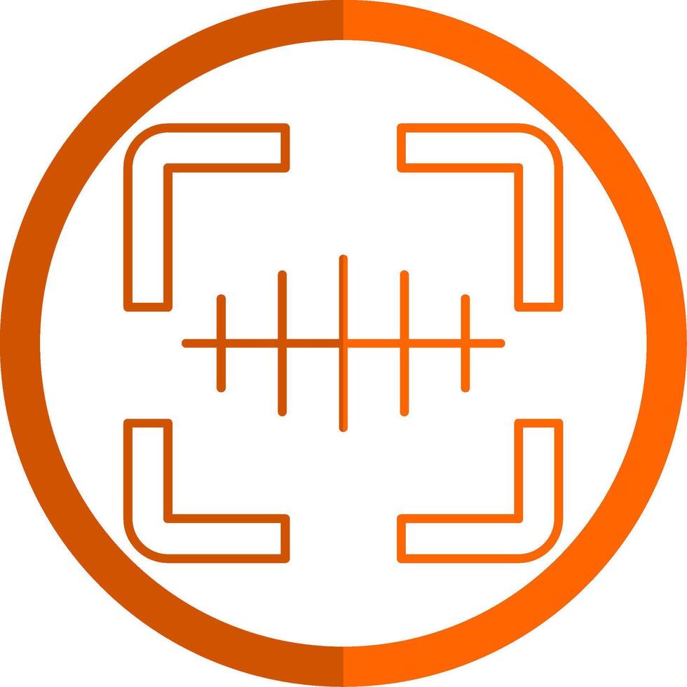 Barcode Scanner Line Orange Circle Icon vector