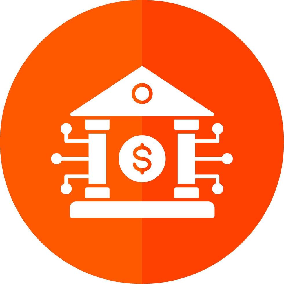 Banking System Glyph Red Circle Icon vector