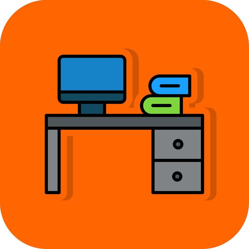 Table Filled Orange background Icon vector