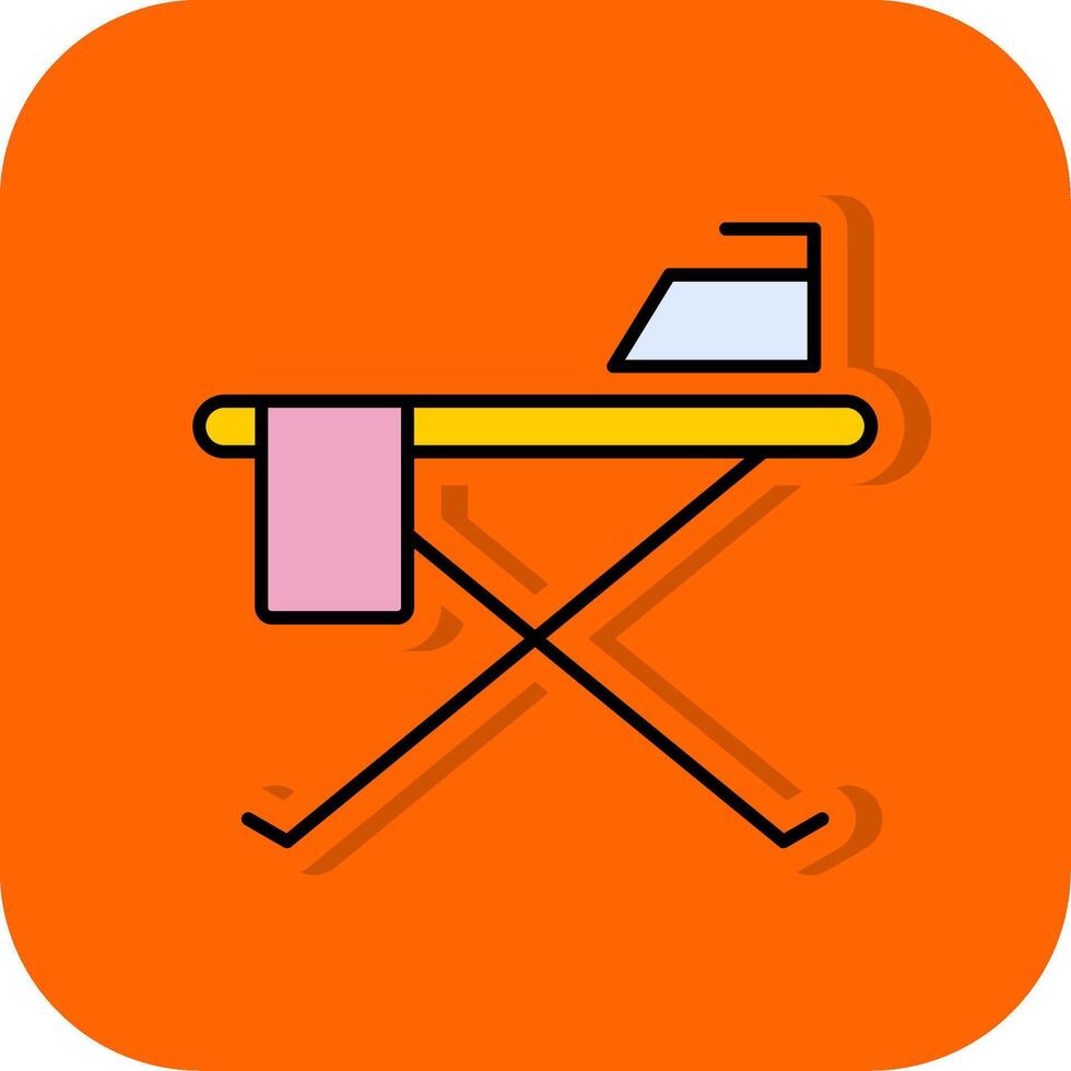 Iron Board Filled Orange background Icon vector