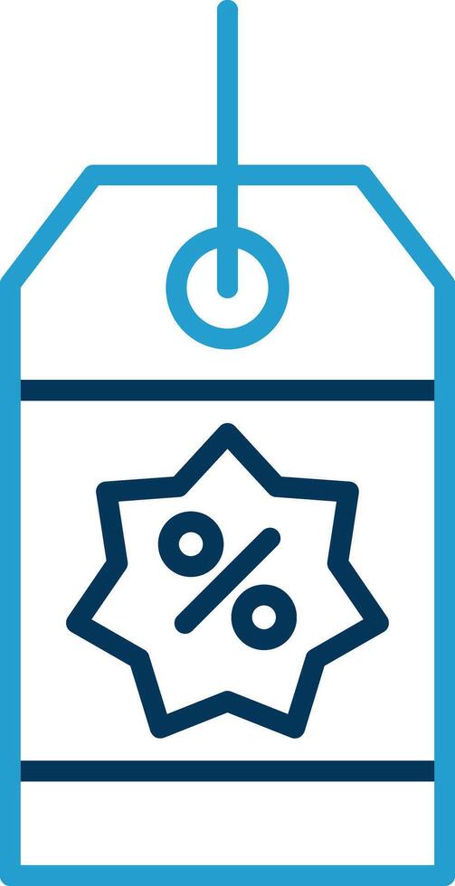 Coupon Line Blue Two Color Icon vector