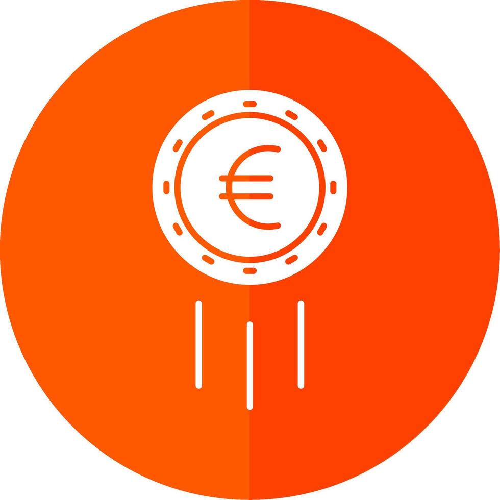 Euro Sign Glyph Red Circle Icon vector